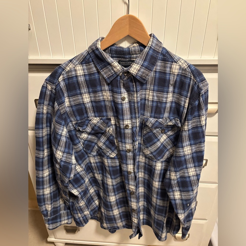 Blue flannel button down